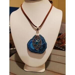 Blue solar quartz Necklace